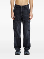 Pantalones Jeans Cargo de Mezclilla Diesel Negro Homme