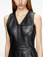 Vestidos Vestido de Couro L-Ilith Diesel Preto Mulheres