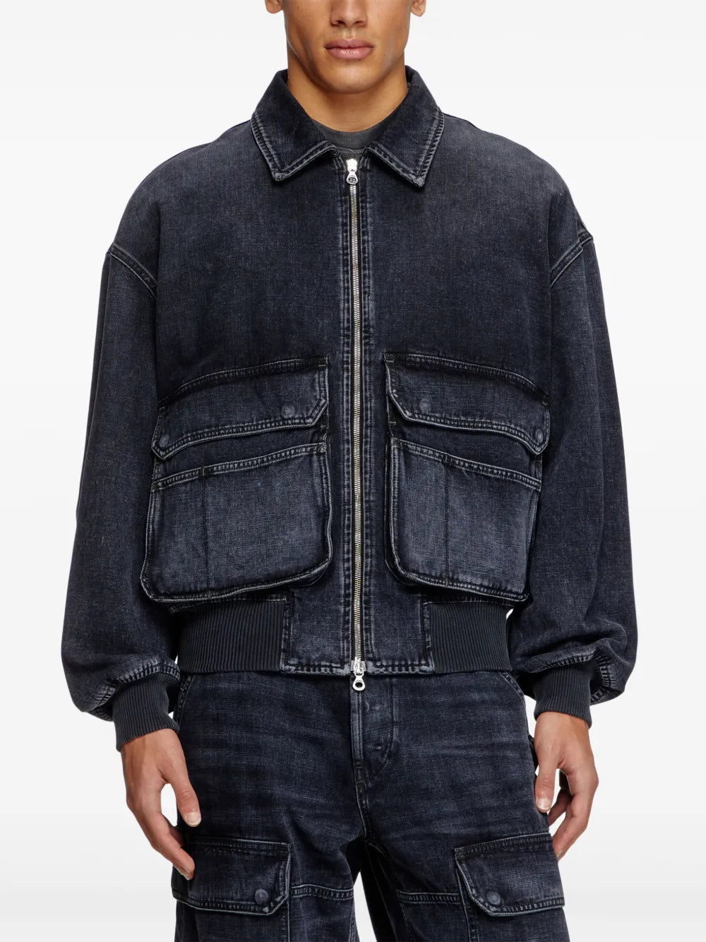Jackets D-Kurz Denim Bomber Diesel Black Unisex