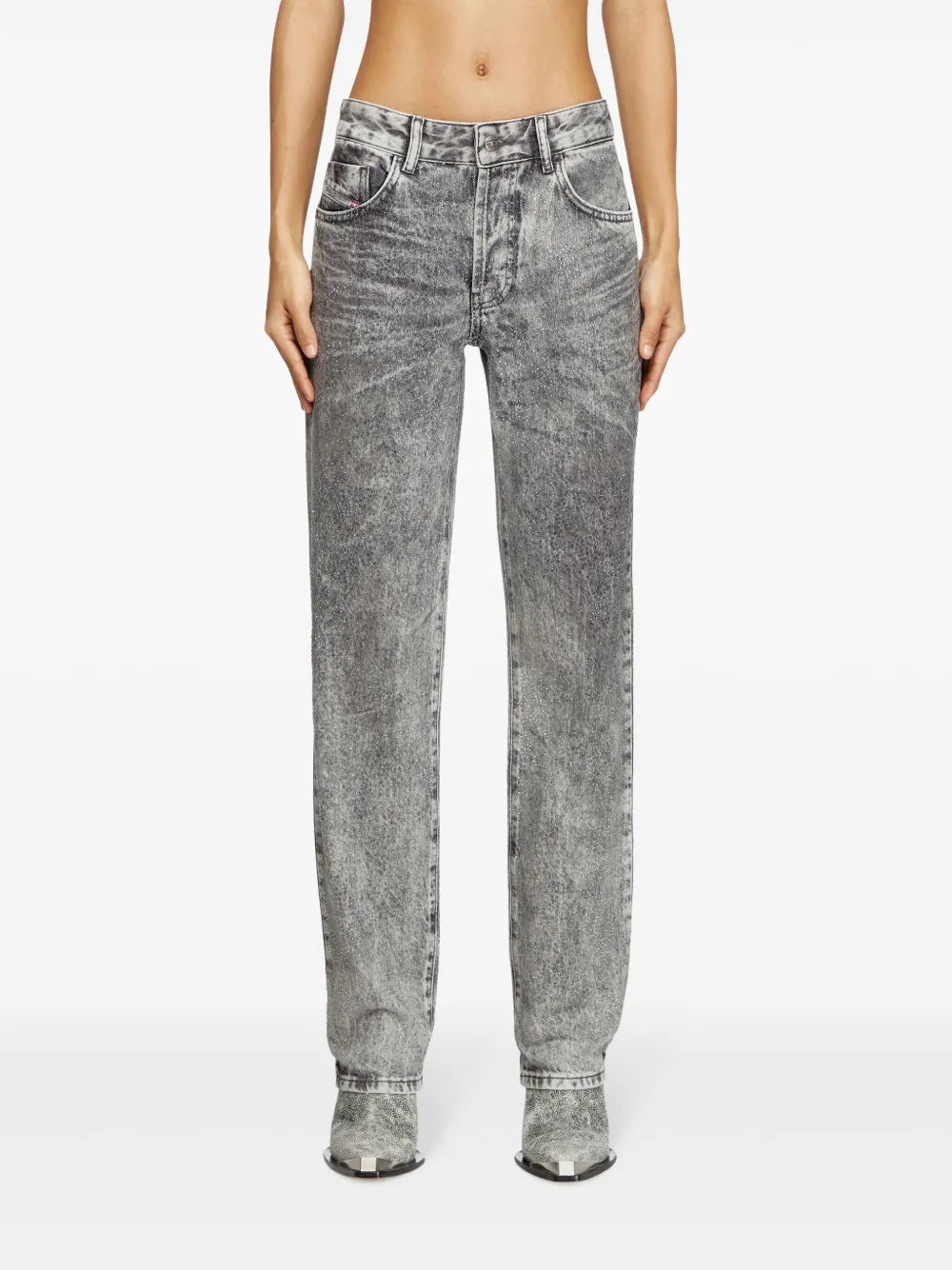 Pantalons Jean à strass 1989 D-Mine Diesel Gris Femme
