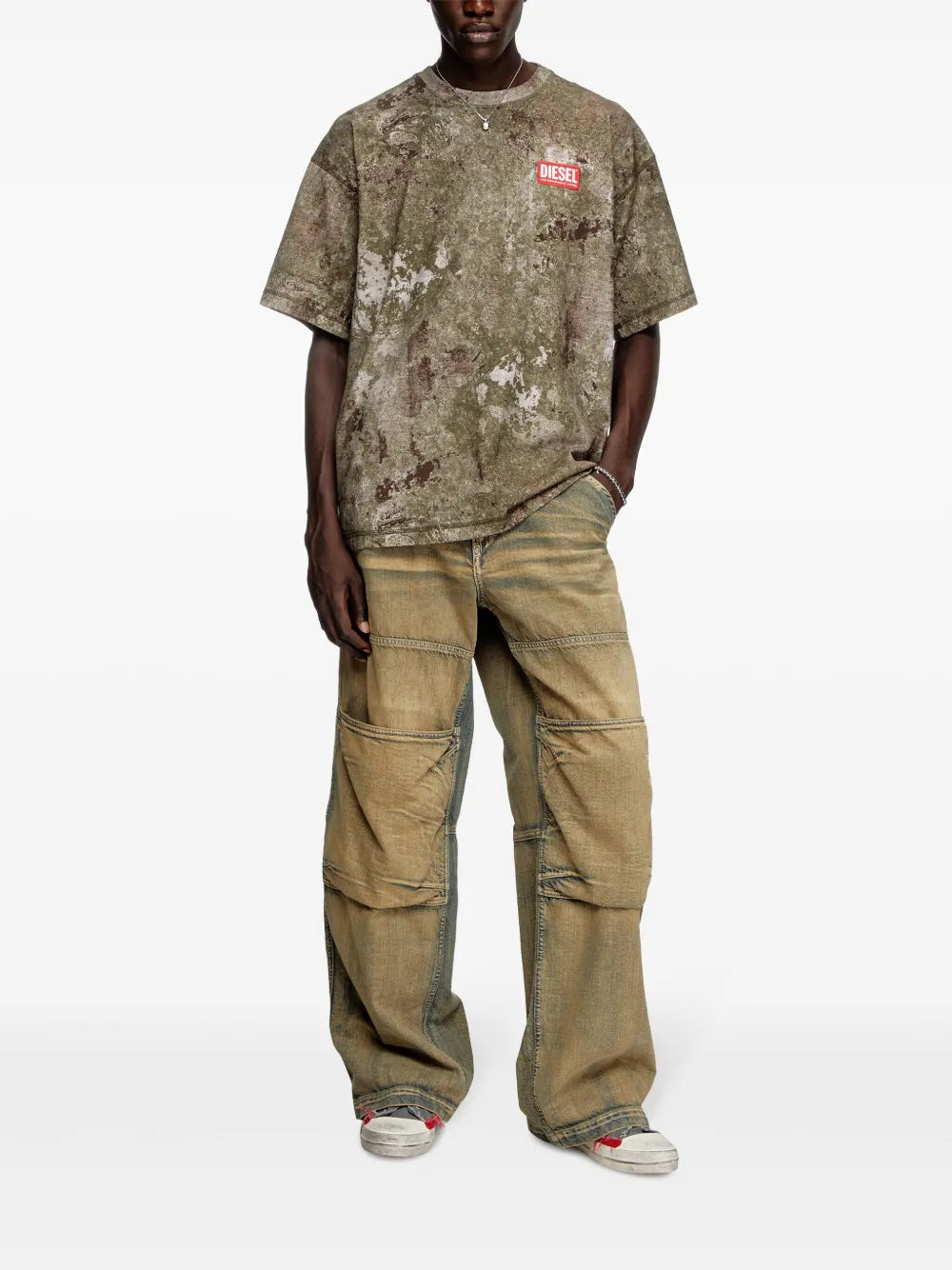 Tシャツ プリントTシャツ T-Boxt-R12 Diesel カーキ メンズ