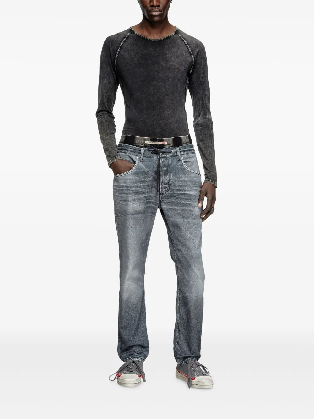 Pantalons Jeans D-Krookley-B Diesel Gris Homme