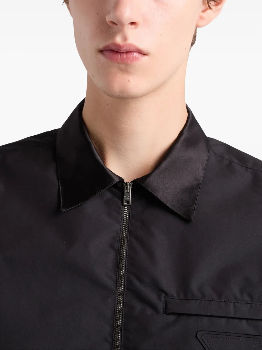 Vestes Chemise en coton technique Prada Noir Homme