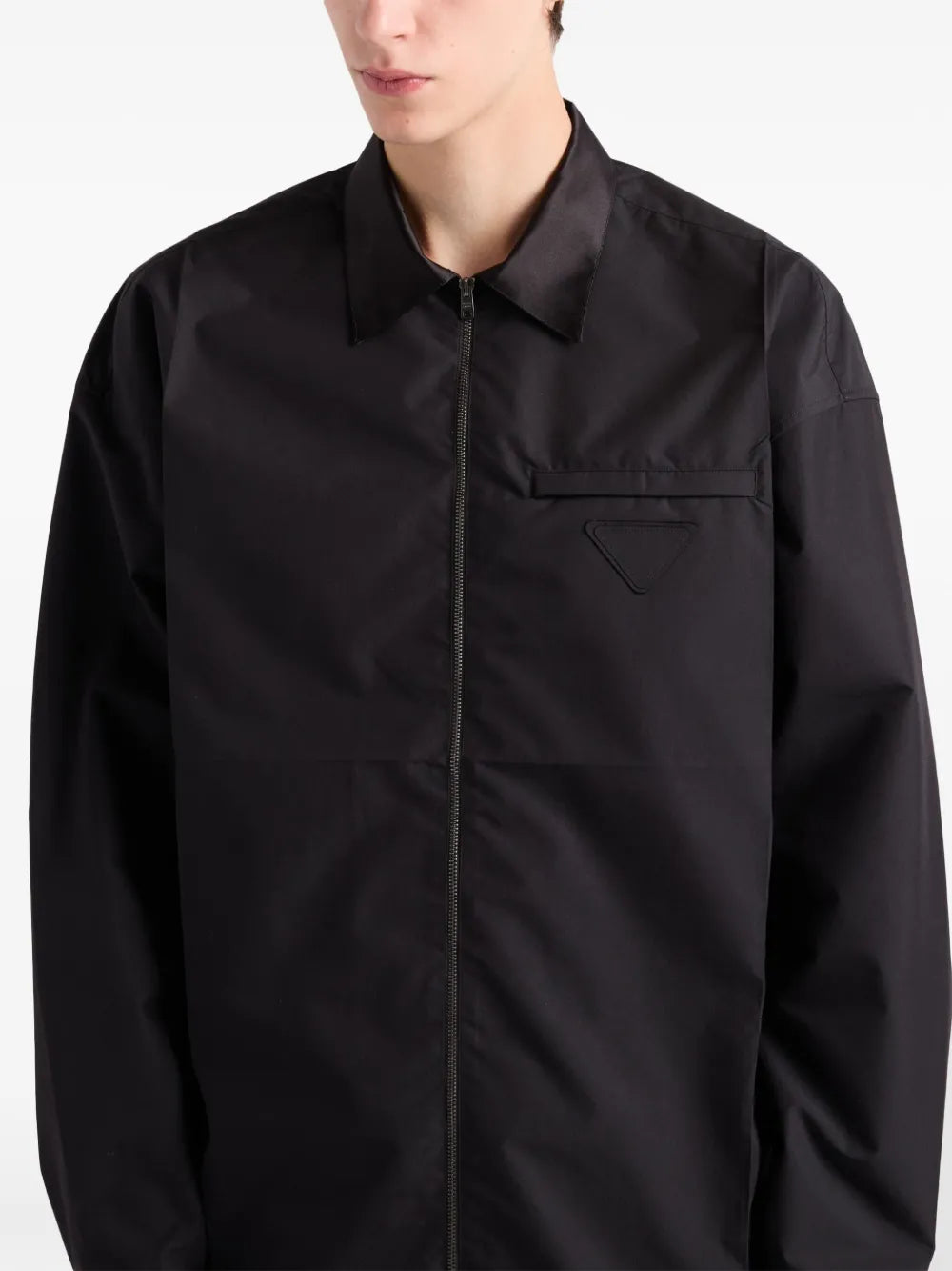 Vestes Chemise en coton technique Prada Noir Homme