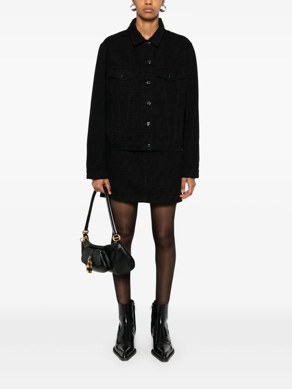 Jupes Jupe FF en denim Fendi Noir Femme