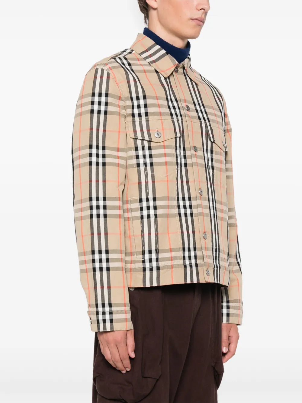 Jackets Plaid Denim Jacket Burberry Beige Homme
