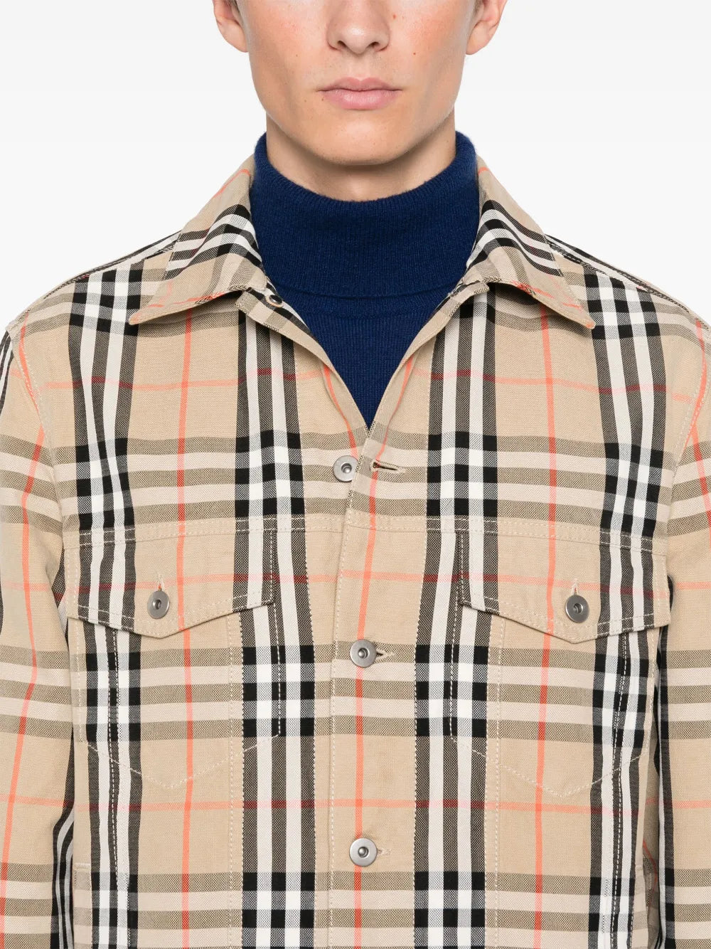 Jackets Plaid Denim Jacket Burberry Beige Homme