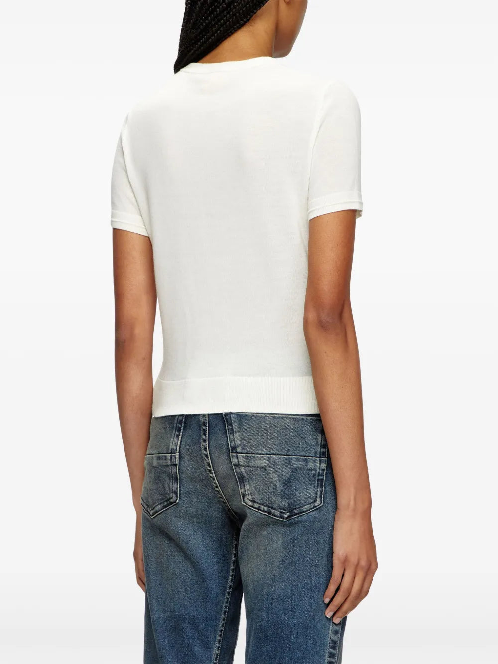 Maille Tricot à manches courtes M-Aline Diesel Blanc Femme