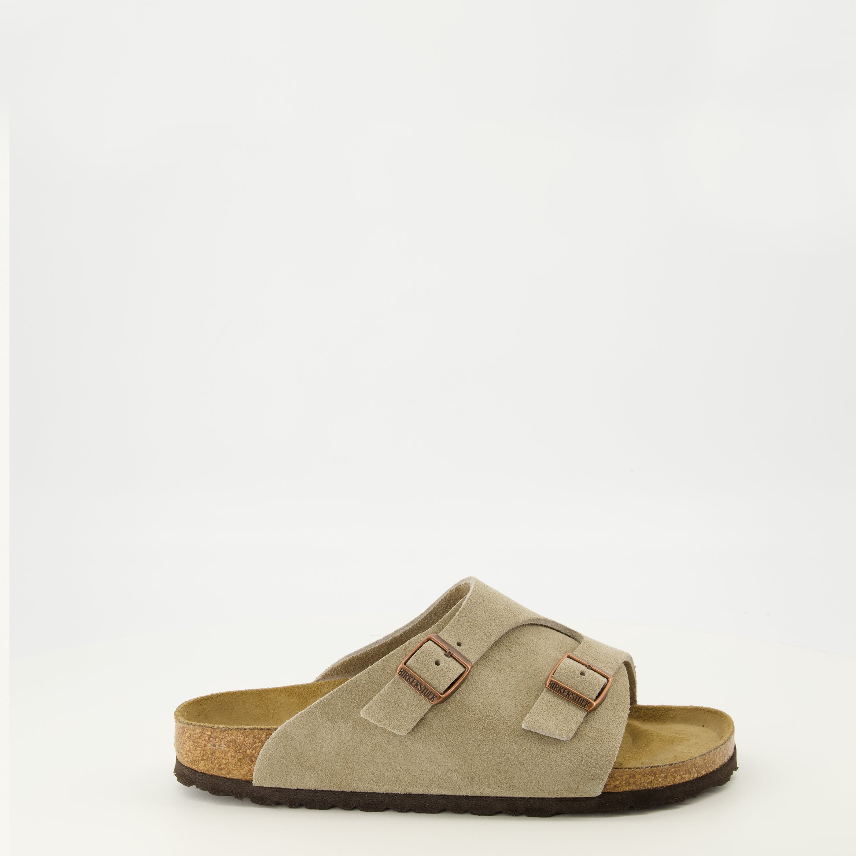Immagine delle sandali Zürich in suede beige del marchio Birkenstock per Unisex - Stagione Primavera-Estate 2026 - Vista laterale destra
