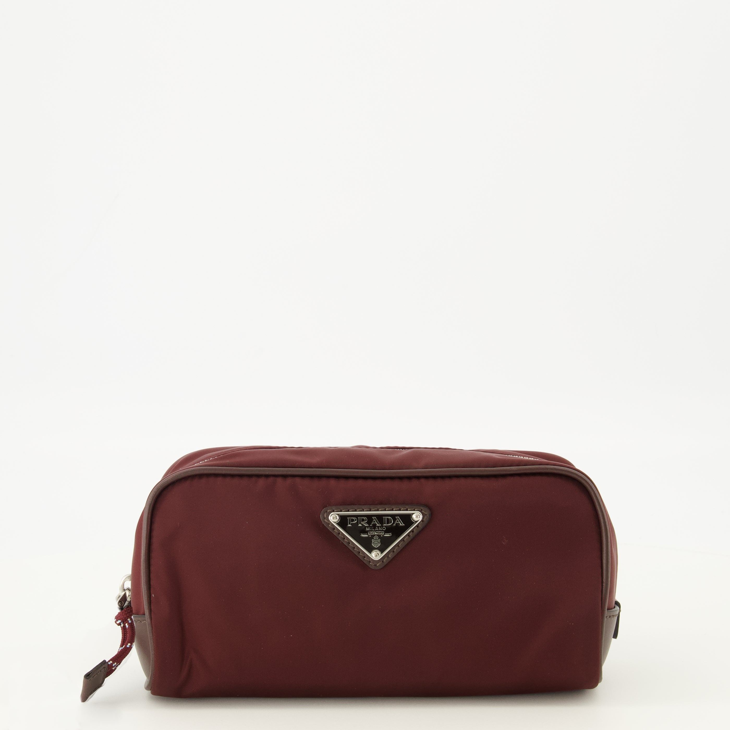 Pochettes SpeedRock Burgundy Pouch in Re-Nylon and Leather Prada Bordeaux Homme
