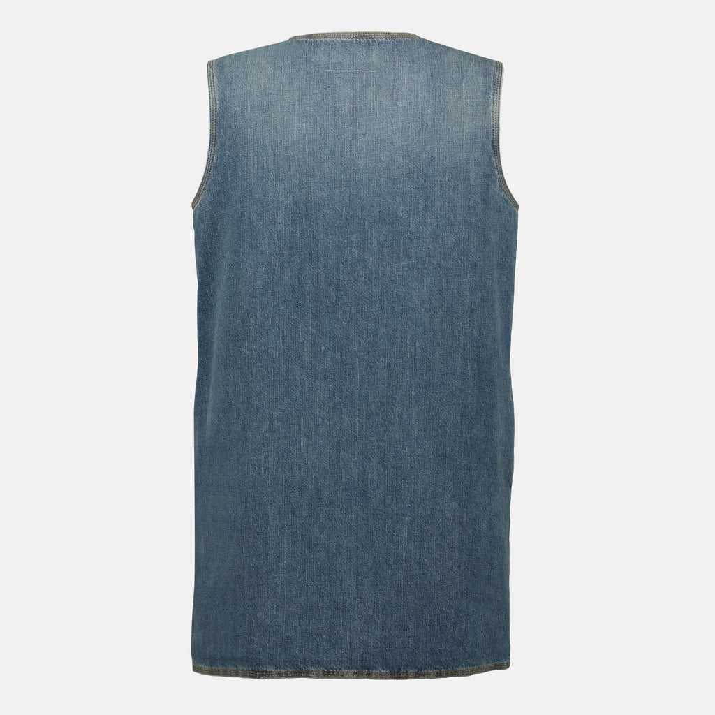 Image of the Mm6 brand women's denim dress - Fall-Winter 2025 - Back View