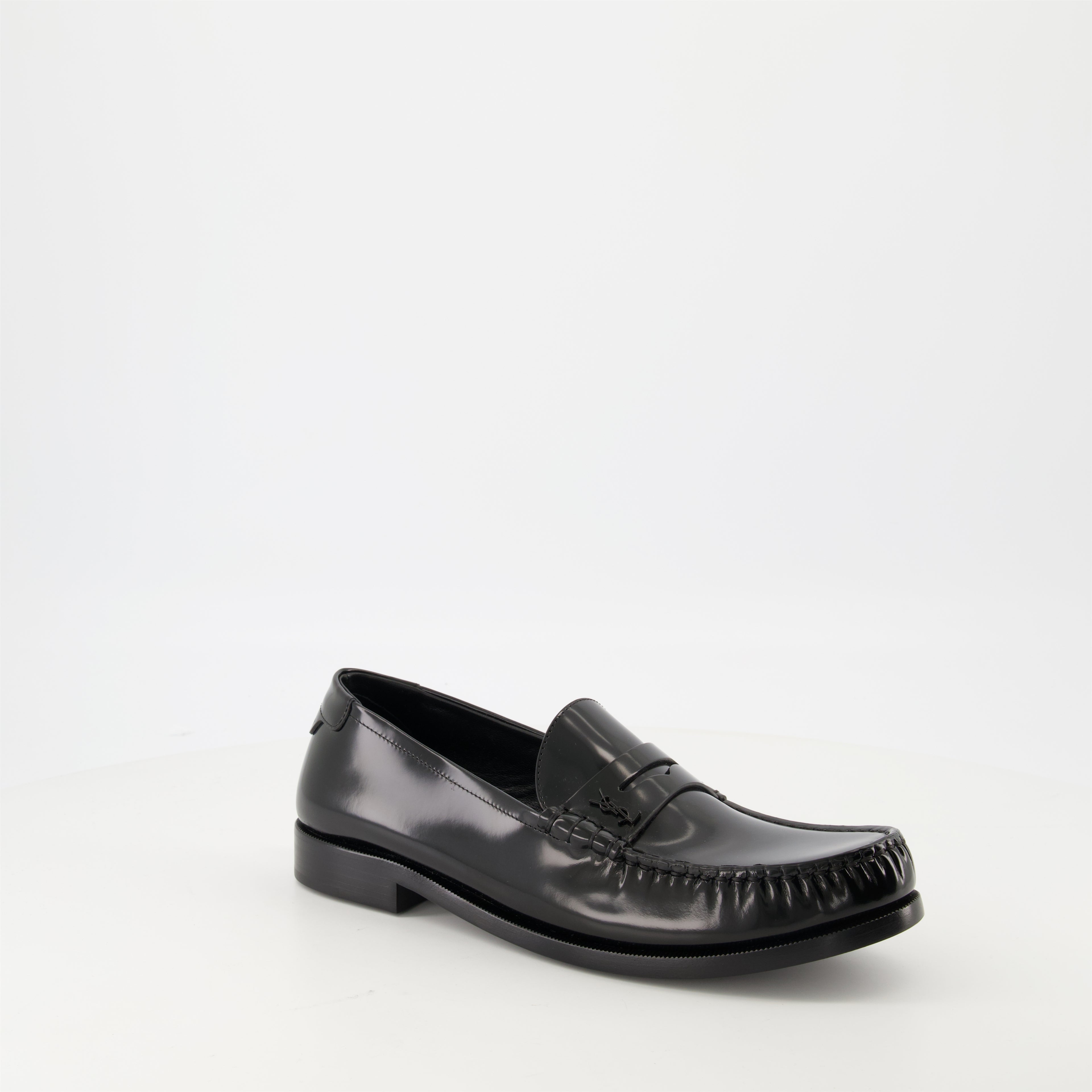 Loafer Lackleder-Mokassins Saint Laurent Schwarz Homme