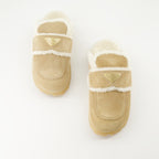 Offene schuhe Mules fourrées Prada Beige Femme