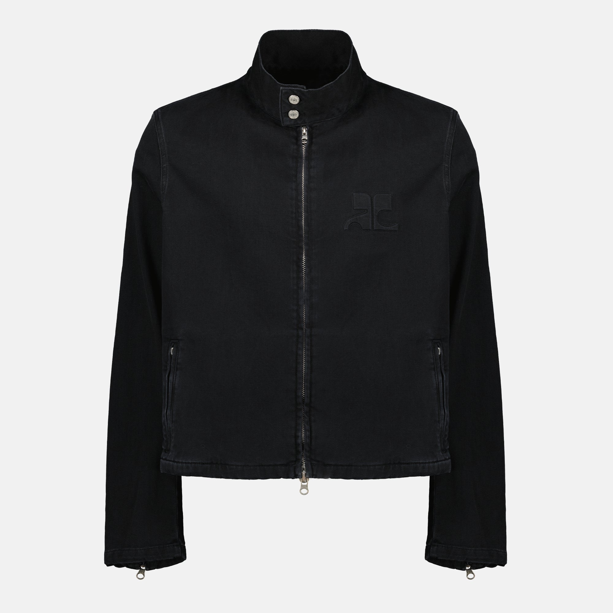 Imagem da Jaqueta City em denim preto da marca Courrèges para Homem - Coleção Primavera-Verão 2026 - Vista Frontal