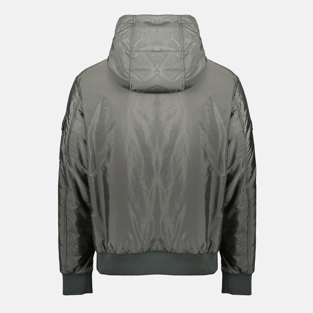 Image of the Moncler brand Poiliot gray bomber jacket for Men - Fall-Winter 2025 Season - Back View