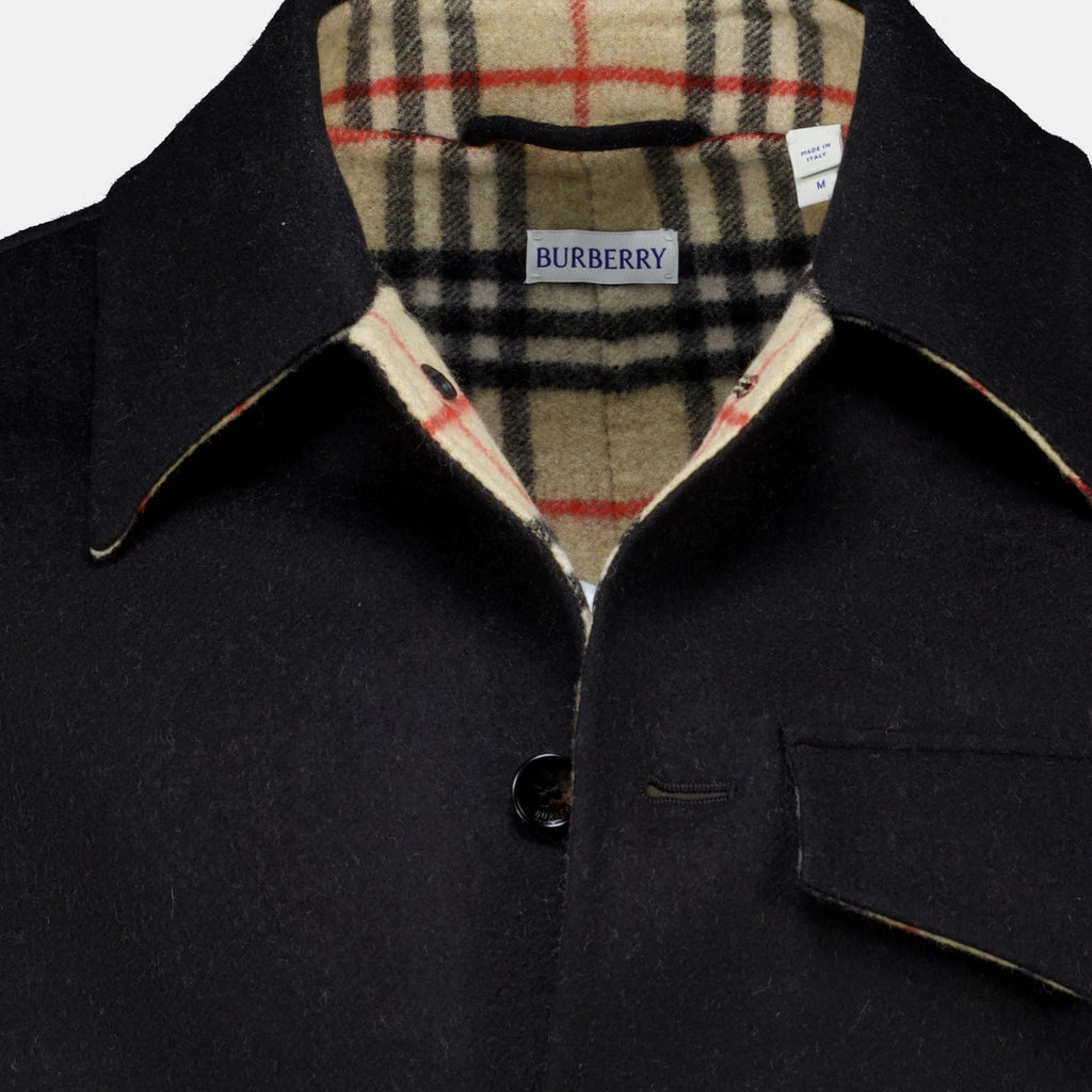 Vestes Thorn Wool Overshirt Burberry Noir Homme