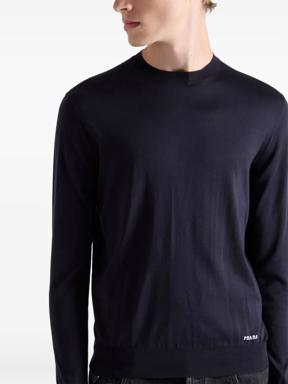 Maille Pull en soie Prada Bleu foncé Homme