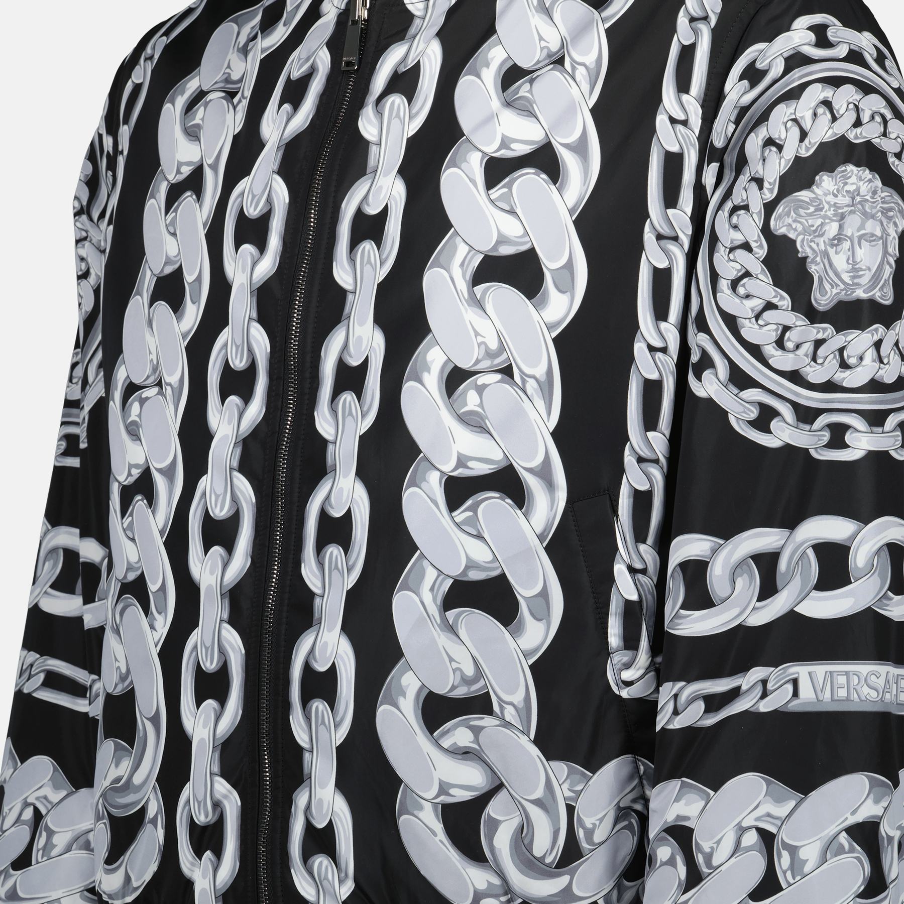 ジャケット リバーシブルボンバージャケット Versace 黒 Homme