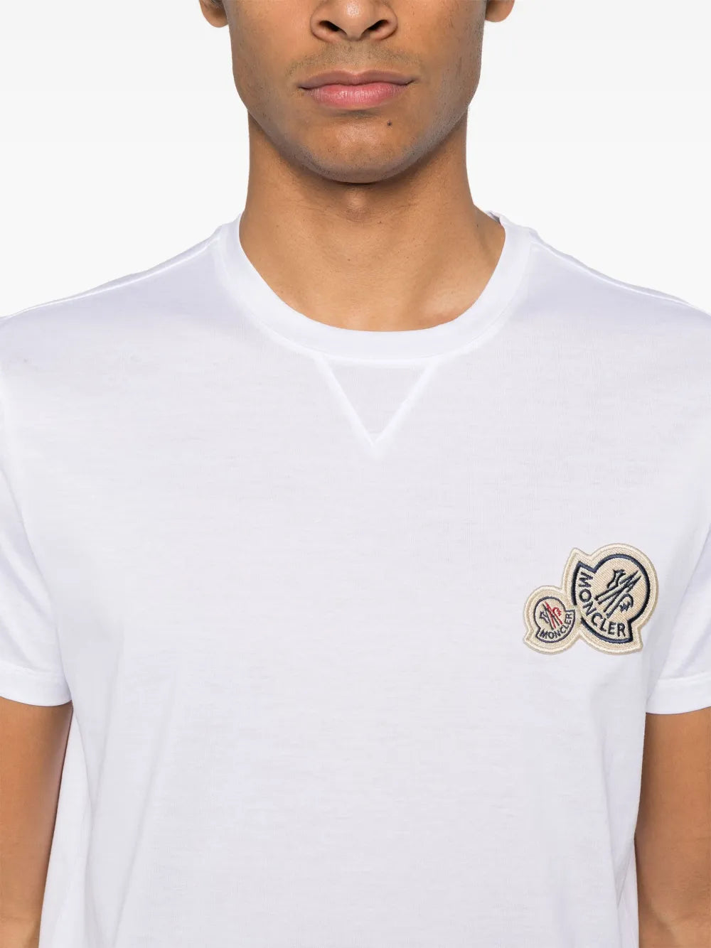 T-shirts T-shirt à double logo Moncler Blanc Homme