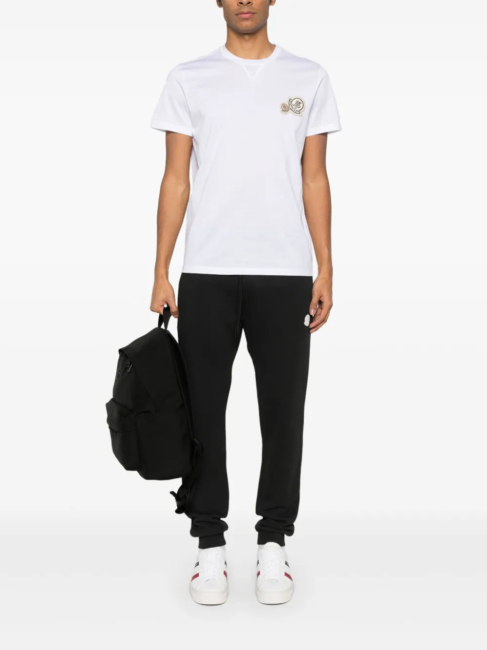 T-shirts T-shirt à double logo Moncler Blanc Homme