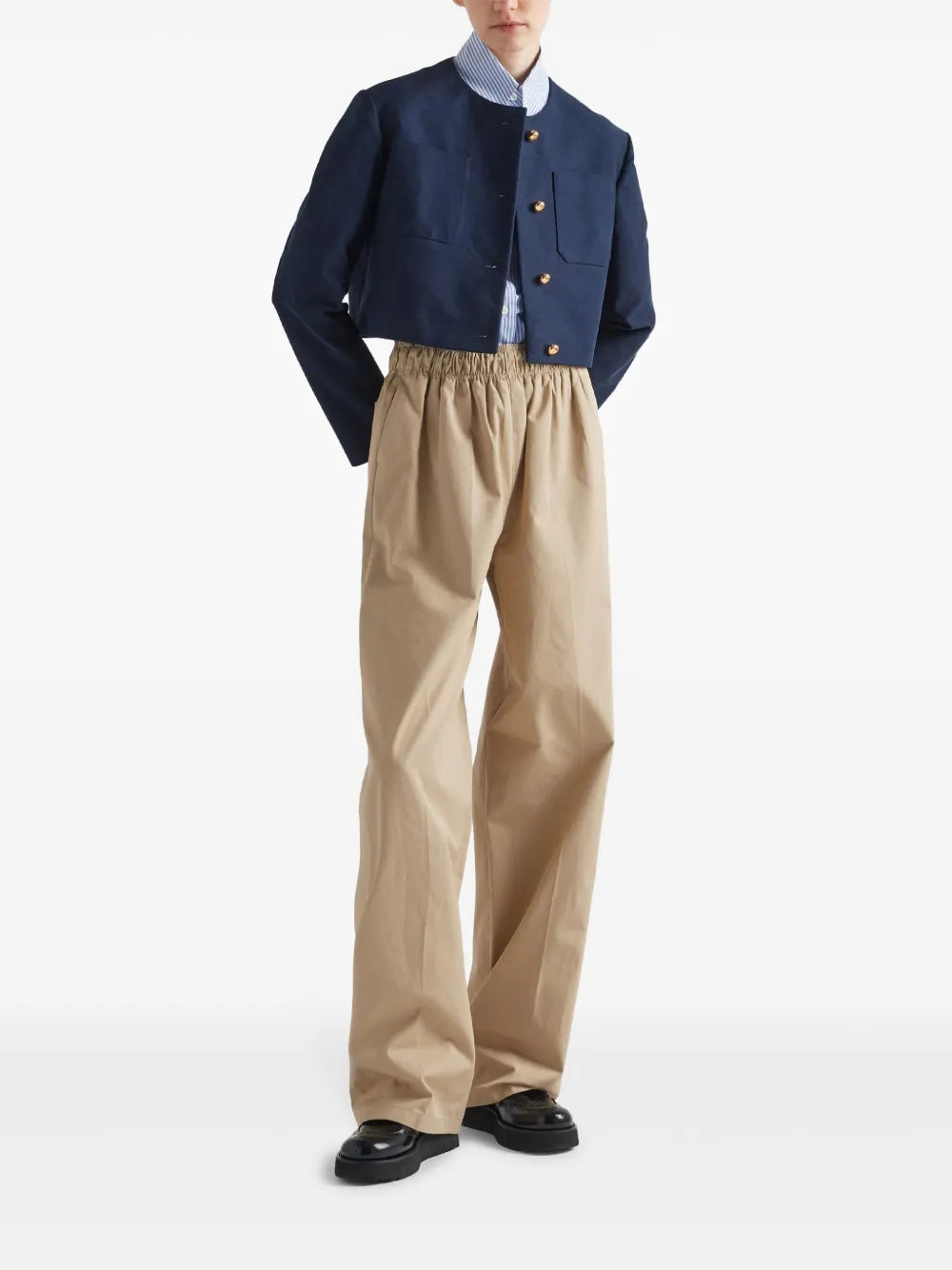 Pantalons Pantalon droit Prada Beige Femme