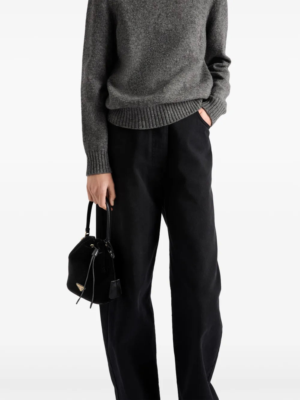 Pantalons Jeans en denim Prada Noir Femme