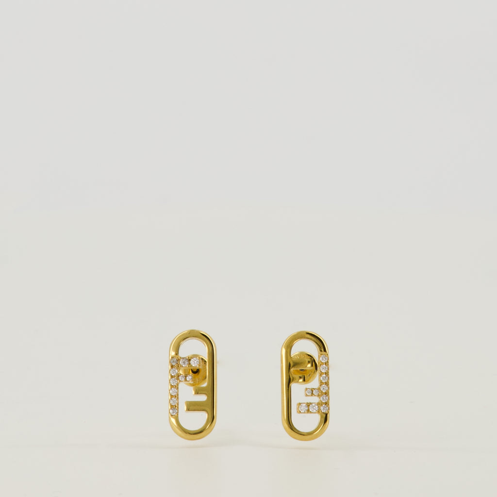 Image de l'article Boucles d'oreilles O'Lock doré de la marque Fendi pour Femme - Saison Automne-Hiver 2025 - Vue de Face