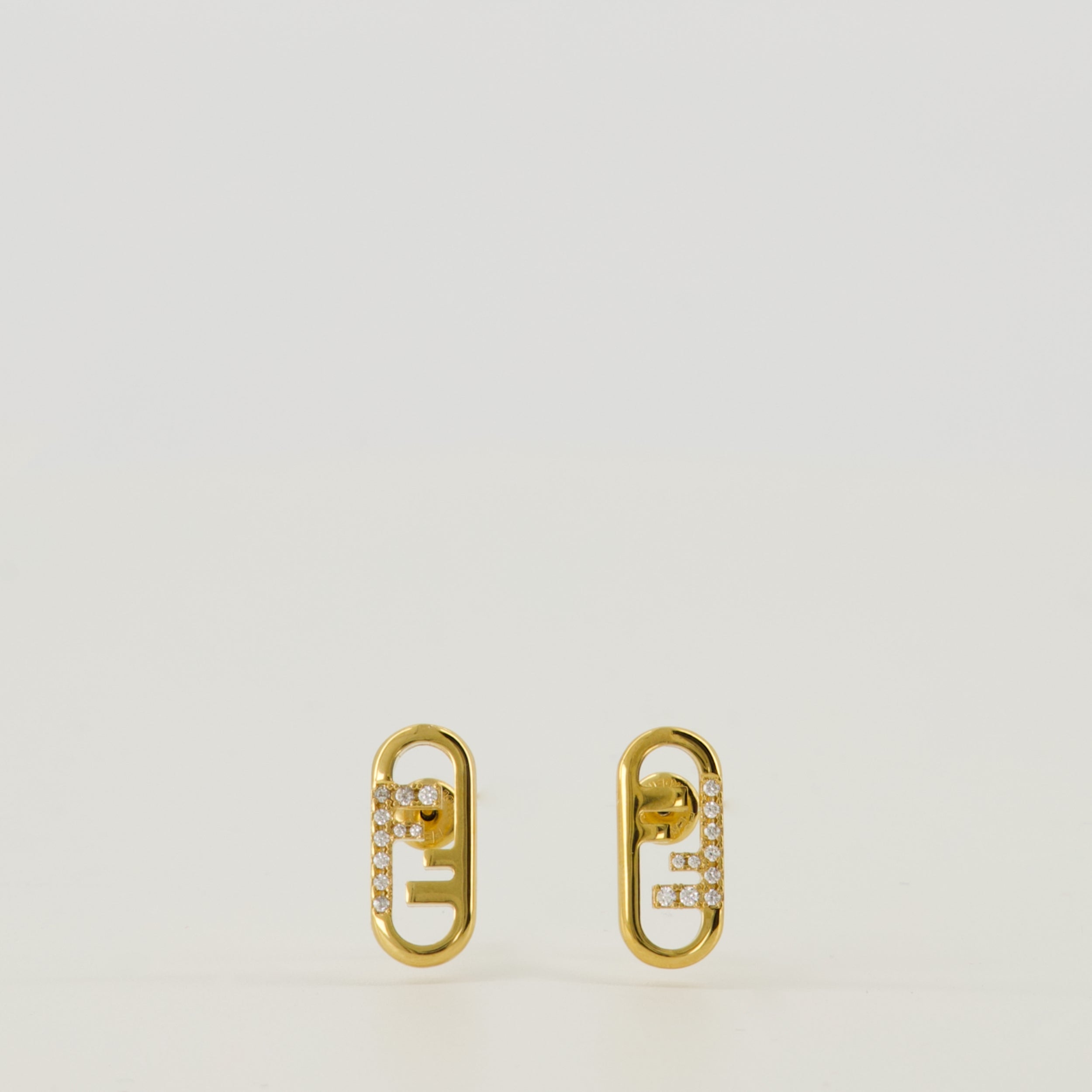 Image de l'article Boucles d'oreilles O'Lock doré de la marque Fendi pour Femme - Saison Automne-Hiver 2025 - Vue de Face