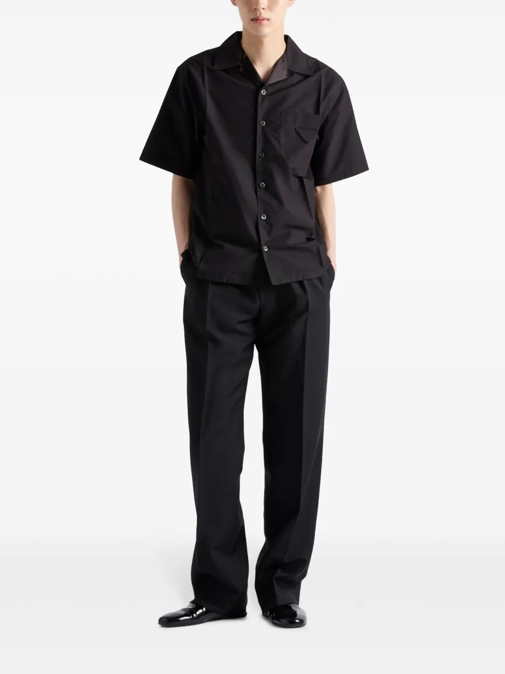 Camisas Camisa de Manga Corta Prada Negro Homme
