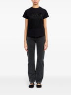 T-shirts T-shirt Numeric à frange Mm6 Noir Femme