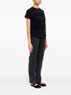 T-shirts T-shirt Numeric à frange Mm6 Noir Femme