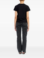 T-shirts T-shirt Numeric à frange Mm6 Noir Femme