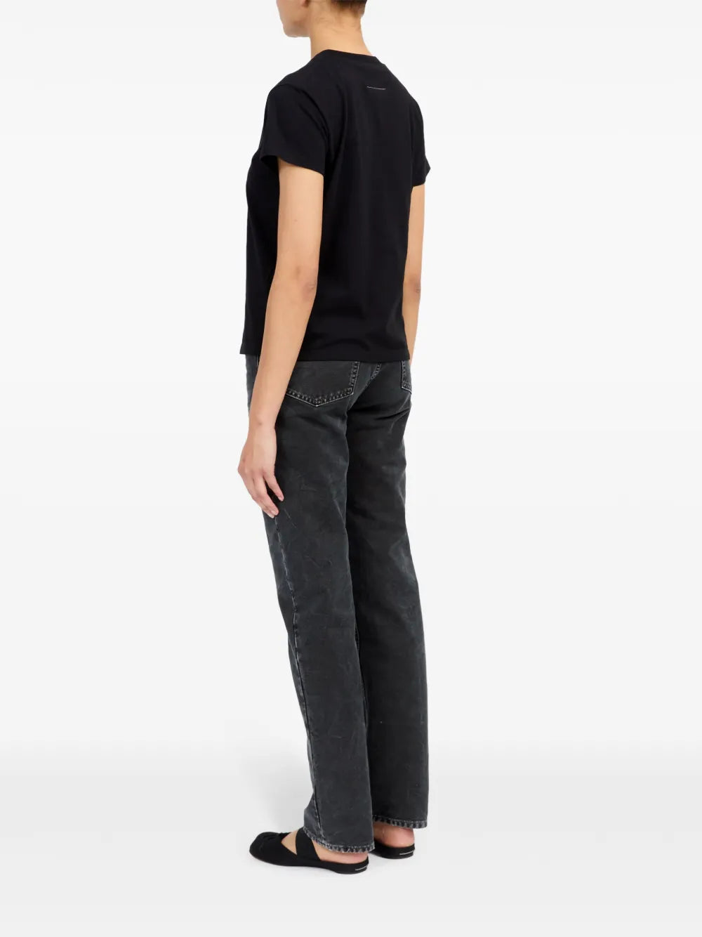 T-shirts T-shirt Numeric à frange Mm6 Noir Femme