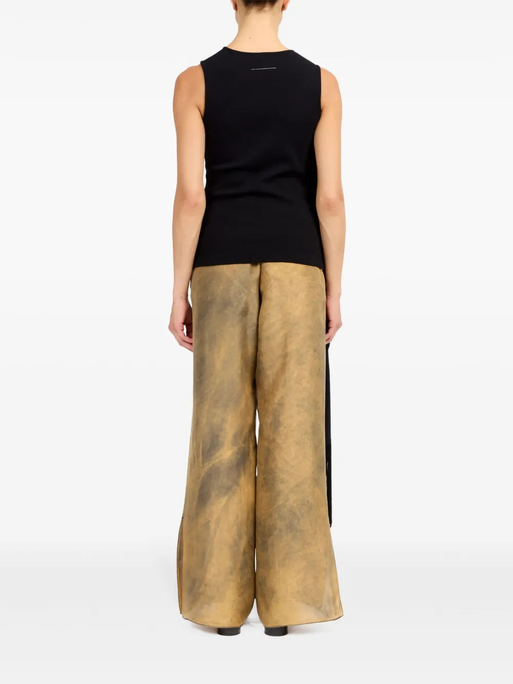 Tops T-shirt à franges Mm6 Noir Femme