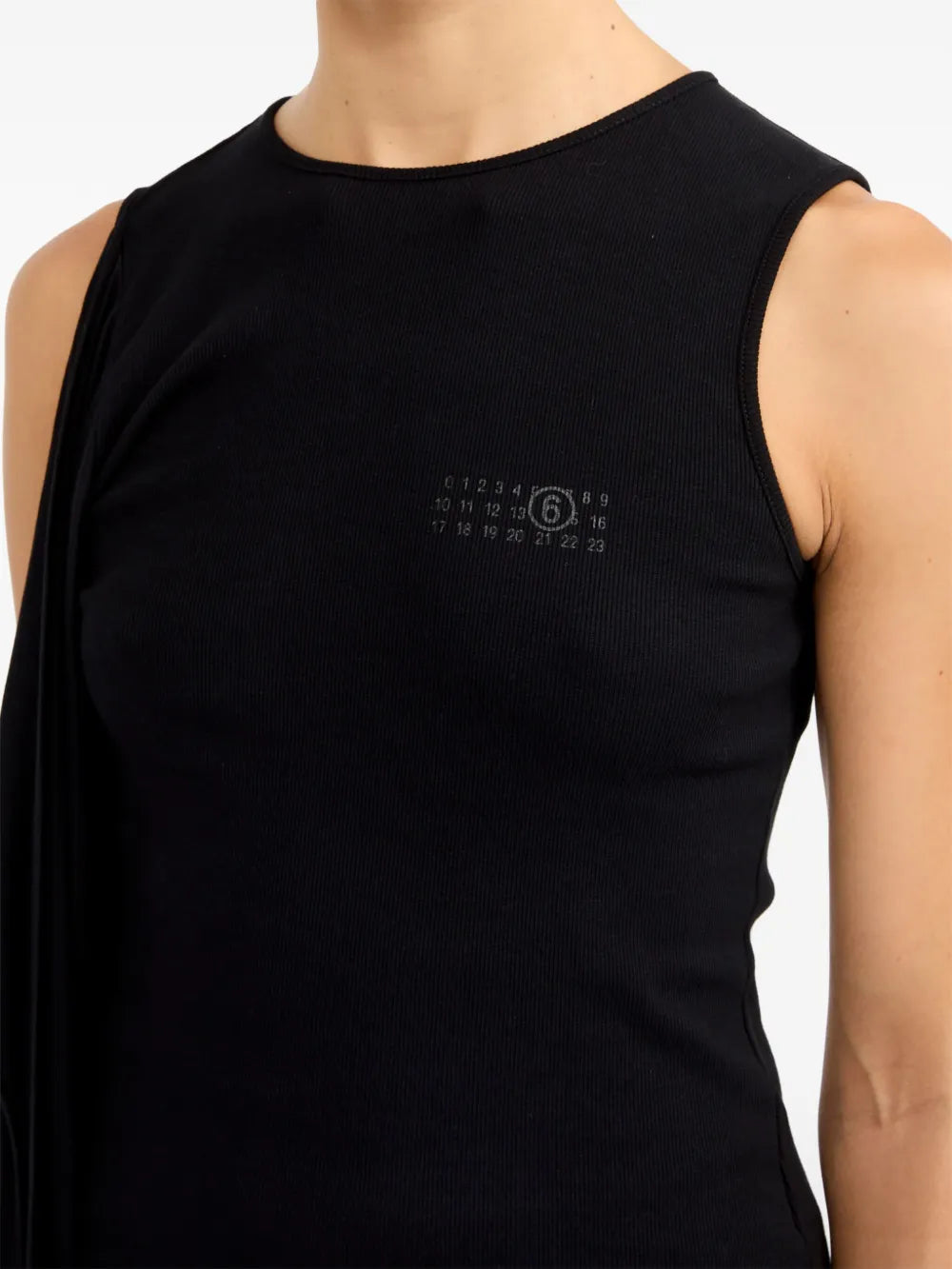 Tops T-shirt à franges Mm6 Noir Femme