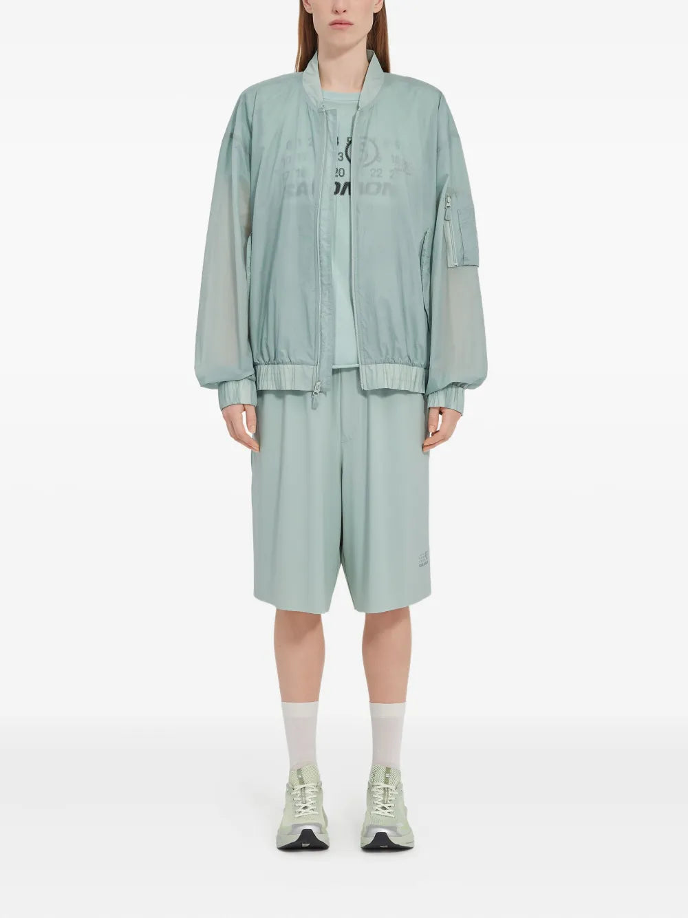 Giacche MM6 x Salomon Giacca Antivento Mm6 Verde Femme