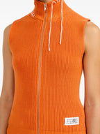 Vestes Gilet sans manche en maille Mm6 Orange Femme