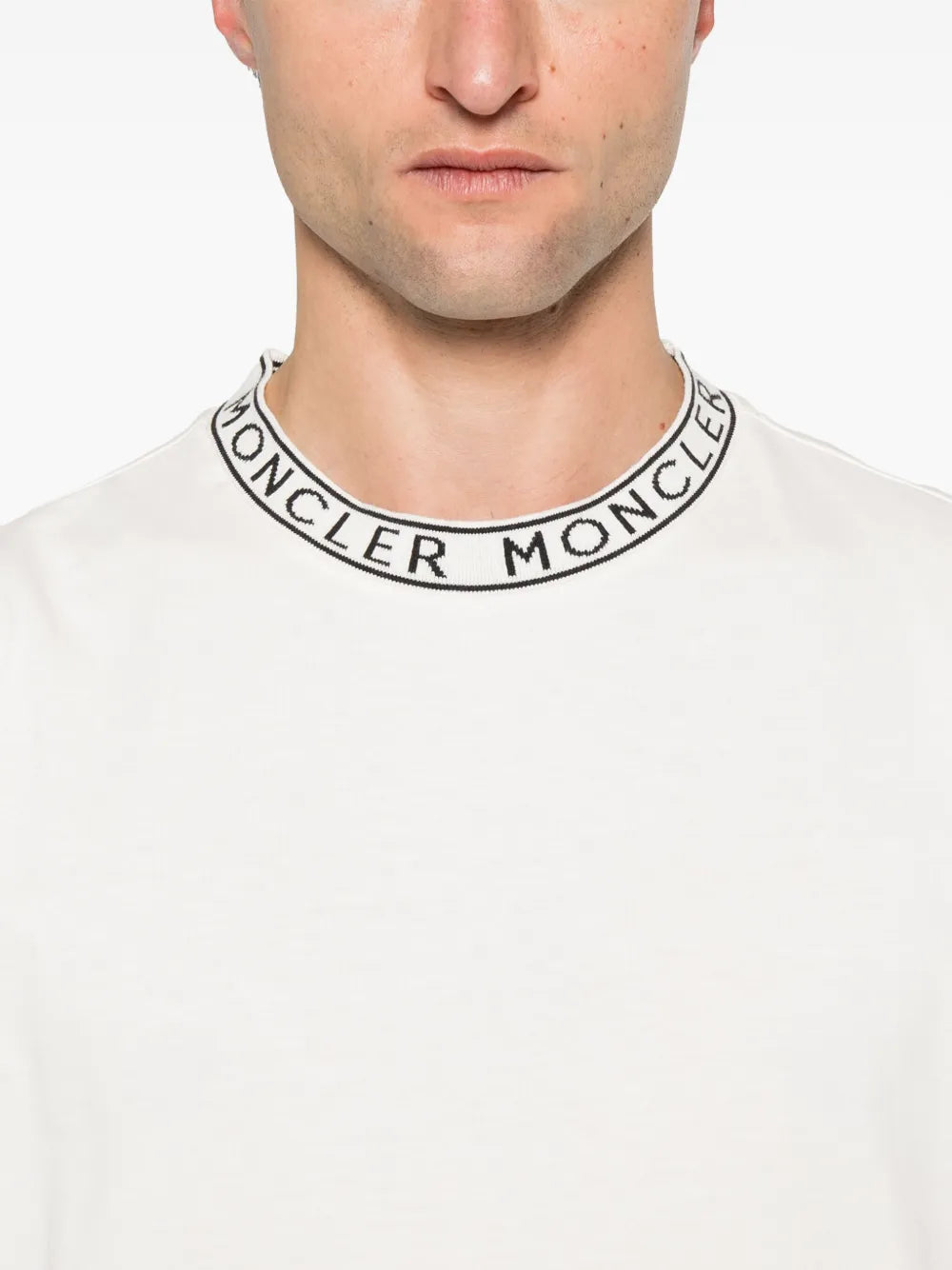 Camisetas T-Shirt com Logotipo Moncler Branco Homme