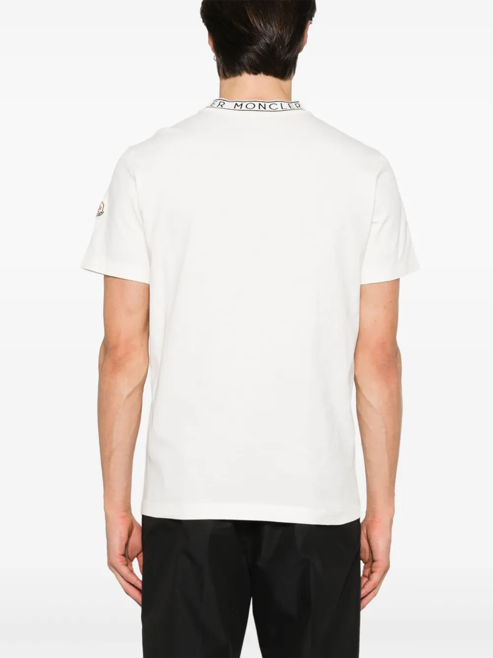 Camisetas T-Shirt com Logotipo Moncler Branco Homme