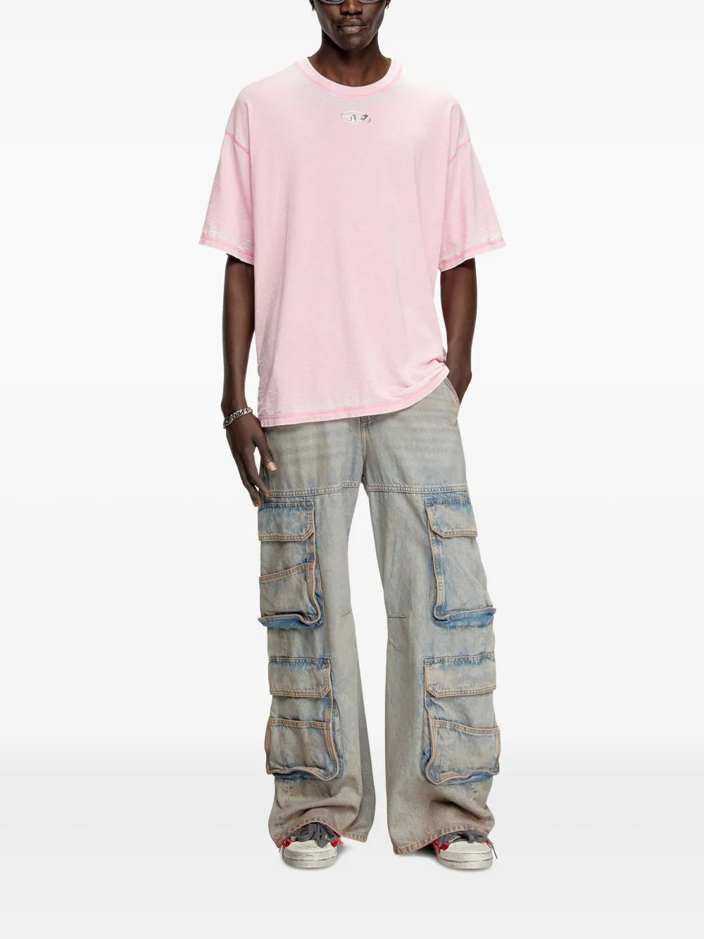 T-Shirts Verblasstes T-boxt-pak T-Shirt Diesel Rosa Homme