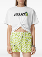 Camisetas T-shirt Crop Morango Versace Branco Femme