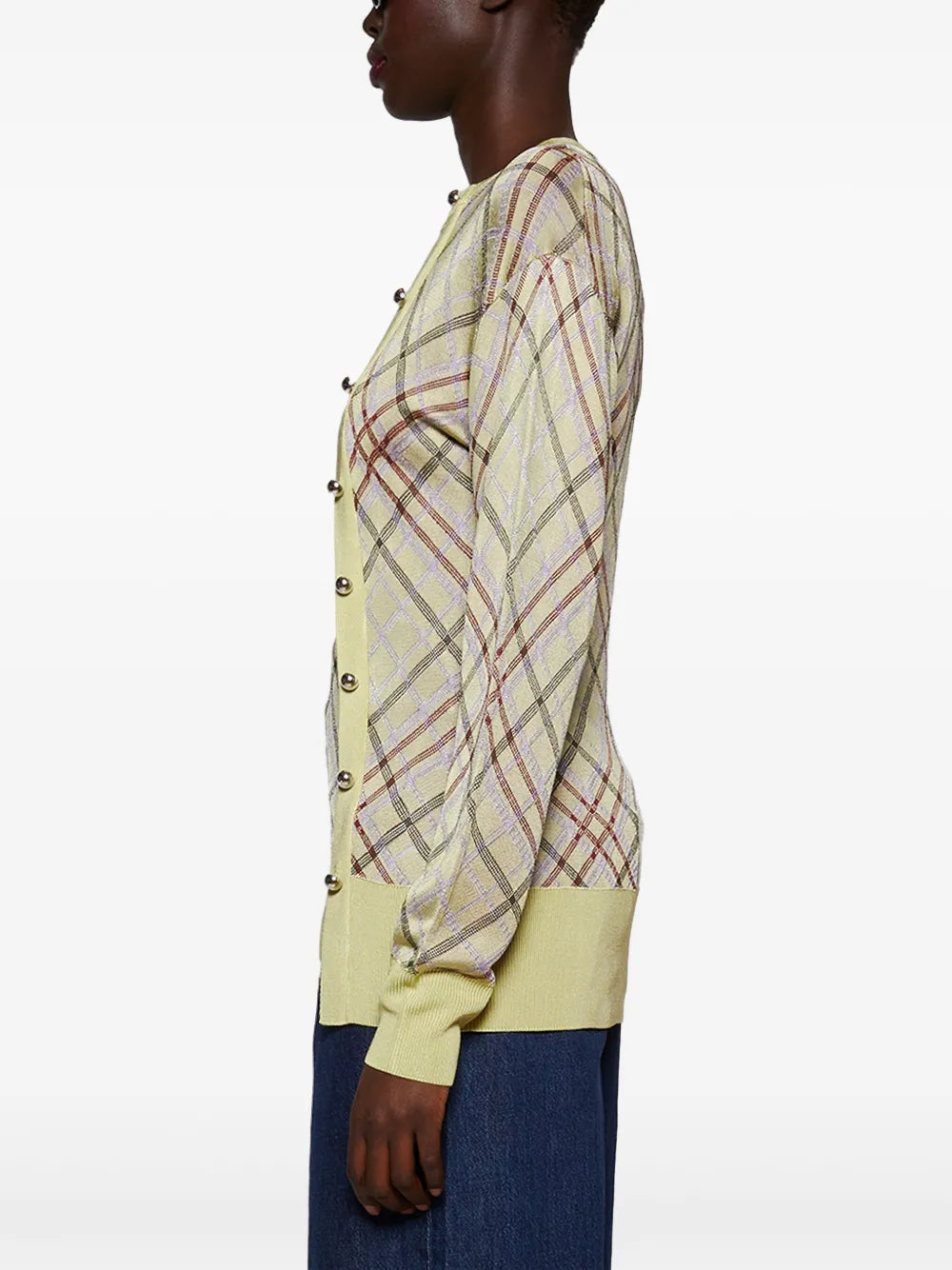 Maille Gilet à carreaux Rabanne Vert Femme