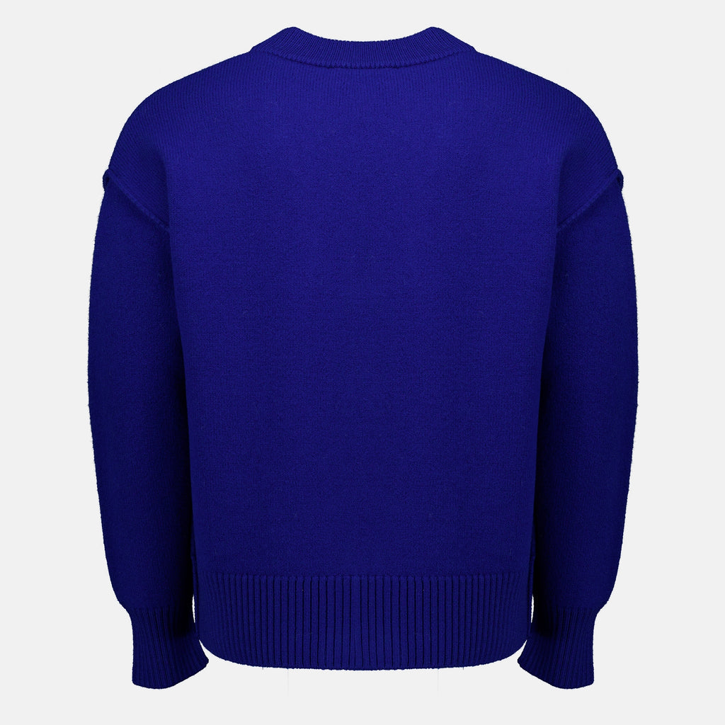 Maille Cárdigan AMI Corazón en lana azul eléctrico Ami PARIS Bleu foncé Unisexe
