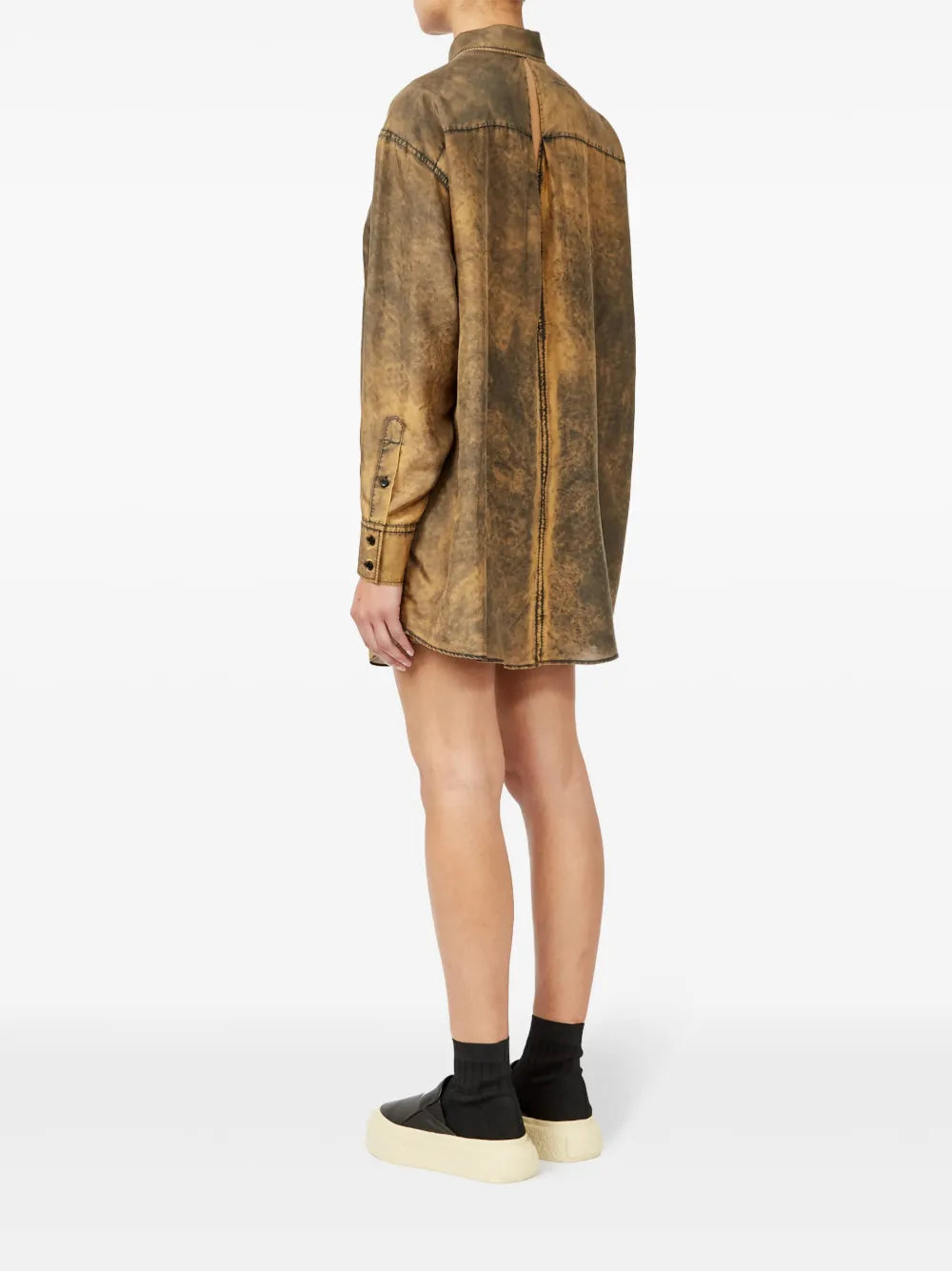 Chemises Chemise longue effet délavé Mm6 Marron Femme