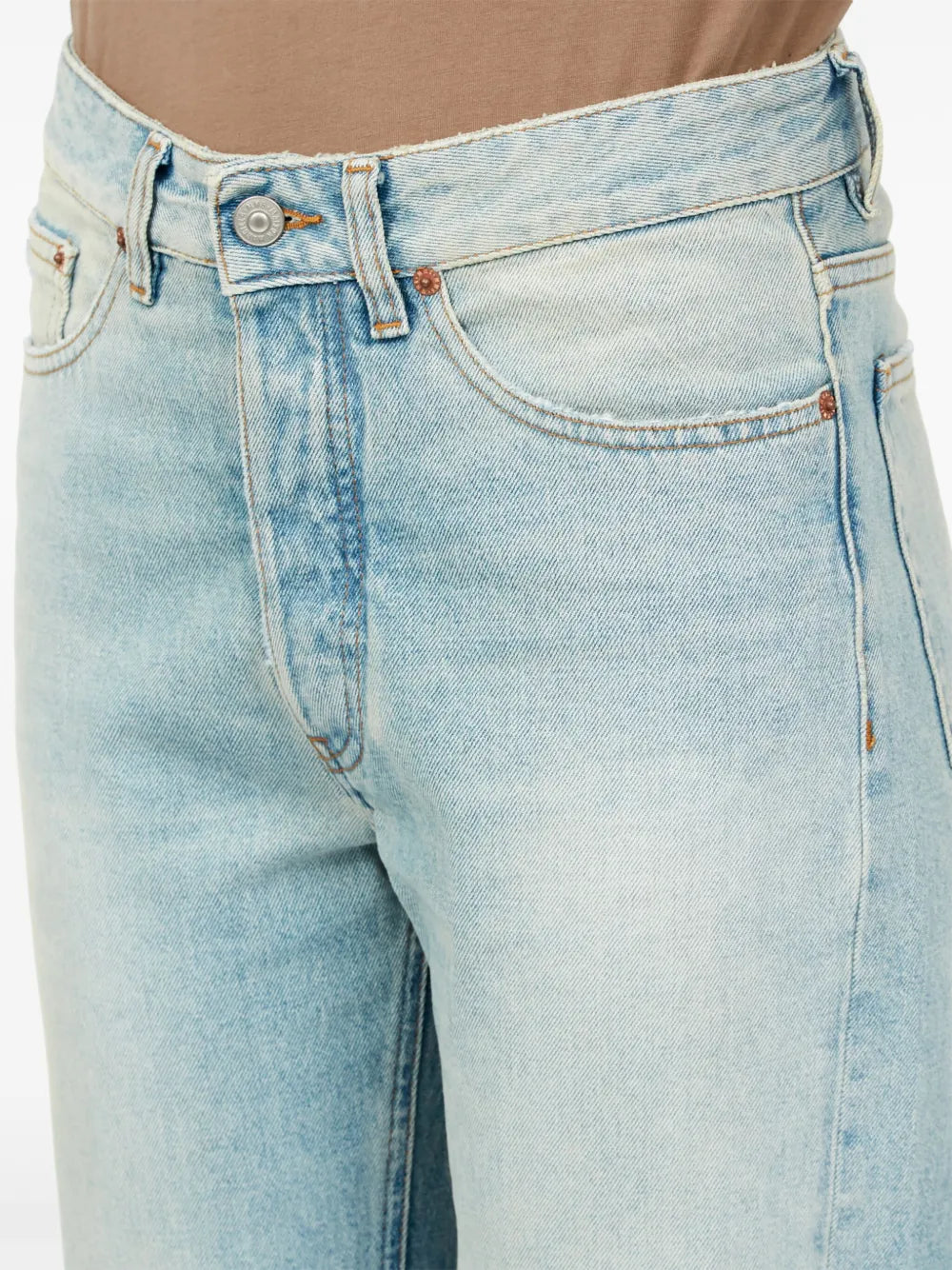 Pantalons Jean à bande adhésive Mm6 Bleu Femme