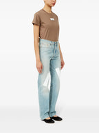 Pantalons Jean à bande adhésive Mm6 Bleu Femme