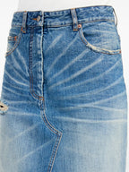 Jupes Jupe longue usé Mm6 Bleu Femme
