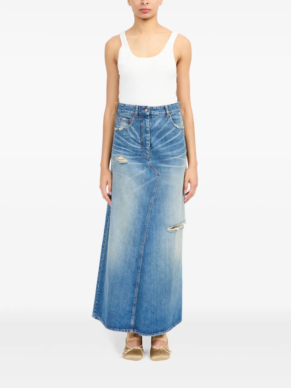 Skirts Worn long skirt Mm6 Blue Femme