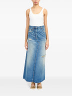 Jupes Jupe longue usé Mm6 Bleu Femme