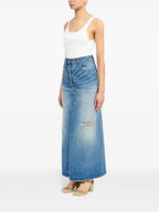 Jupes Jupe longue usé Mm6 Bleu Femme